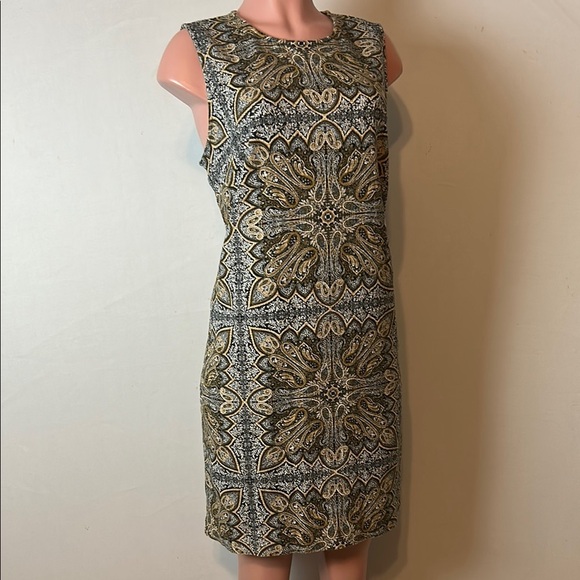 J. Jill Women’s Shift Dress Paisley Print Sleeveless Rear Keyhole Size LP - Picture 2 of 10